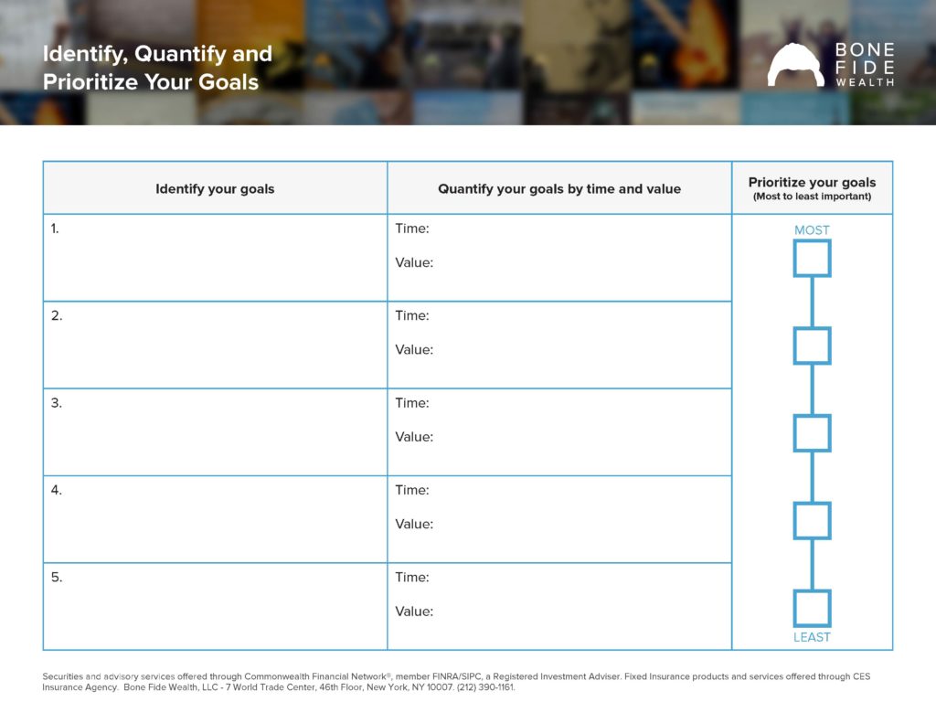 Goals Worksheet